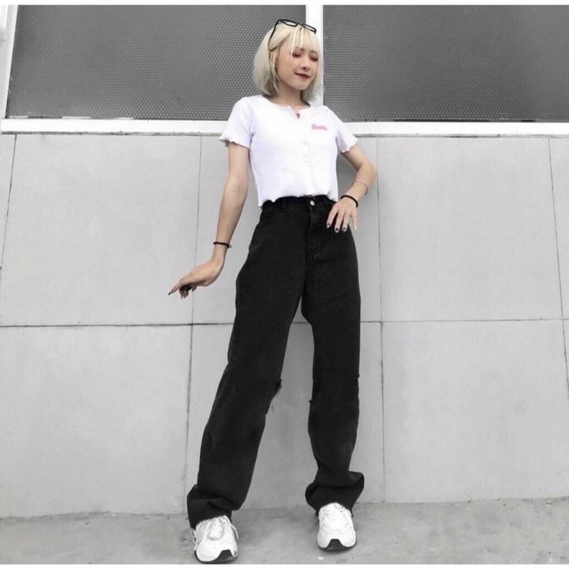 QUẦN ỐNG SUÔNG RÁCH GỐI XẺ M03 💥 Giá siêu rẻ💥