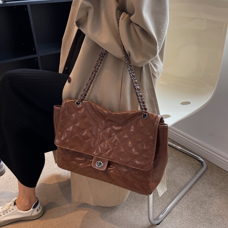 Túi Xách JASMIN NOIR Đeo Vai Cỡ Lớn Họa Tiết Sọc Caro Thời Trang Cho Nữ
