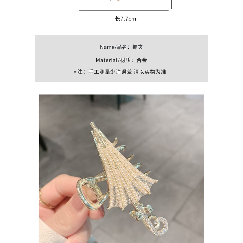 Kẹp Tóc Hình Chiếc Ô Đính Ngọc Trai 2022