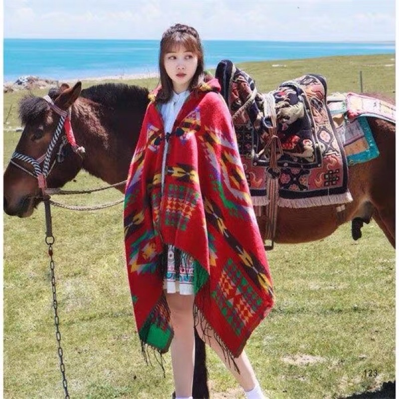 [Sẵn] ÁO CHOÀNG THỔ CẨM BOHEMIAN M142 Thời trang nữ hàng sẵn|Dáng Khăn Hoạ Tiết