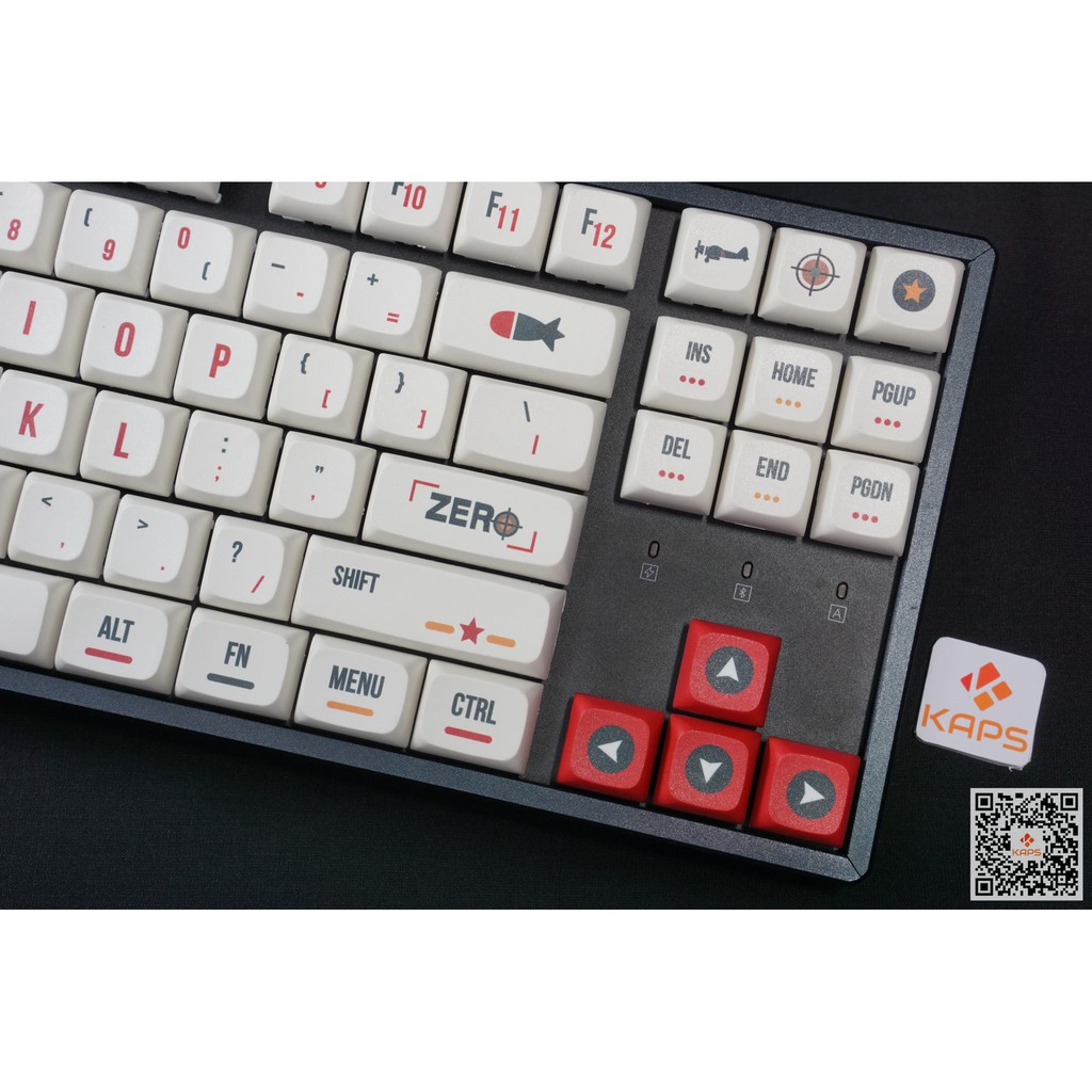 Bộ keycap MITSUBISHI ZERO FIGHTER - XDA - PBT - Dyesub - 162 nút cho bàn phím cơ (Filco, Leopold, IKBC, Edra, keychron)