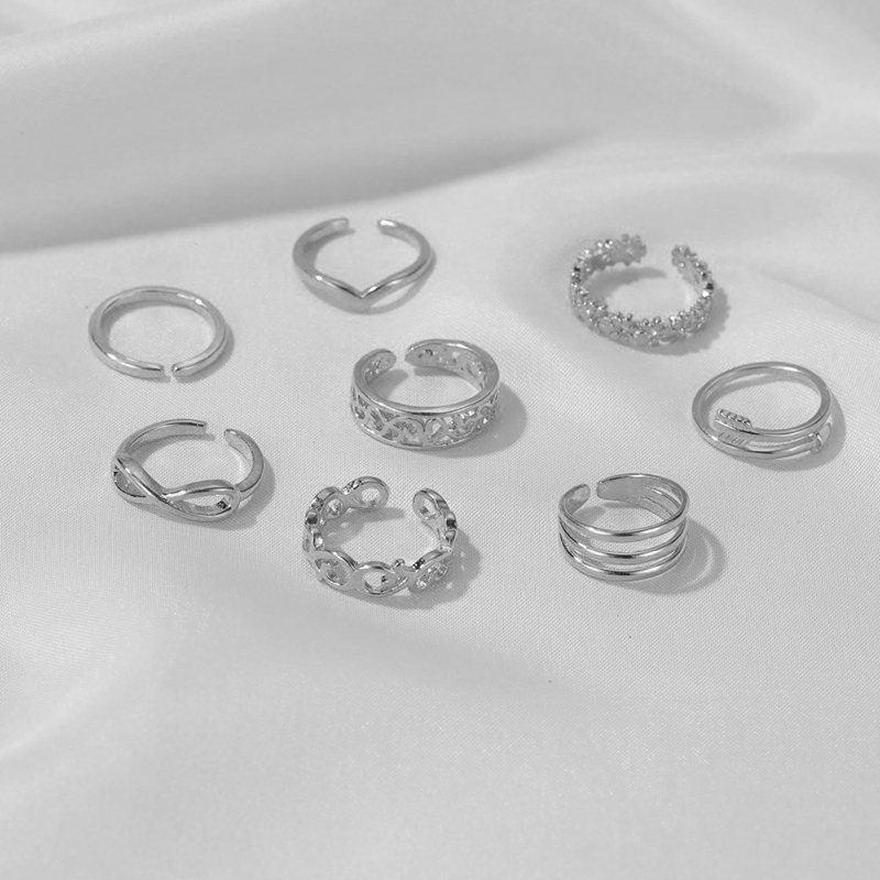 Set 8 Nhẫn Thiết Kế Tinh Tế Cho Nữ