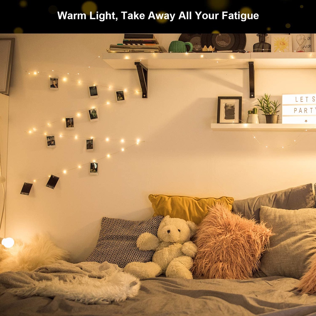 Đèn LED kẹp hình ảnh dây Clip 2M10 / clip 5M30 / clip 10M50 Đèn trang trí tường Đèn cổ tích 3AA chạy bằng pin Đèn trang trí tiệc giáng sinh