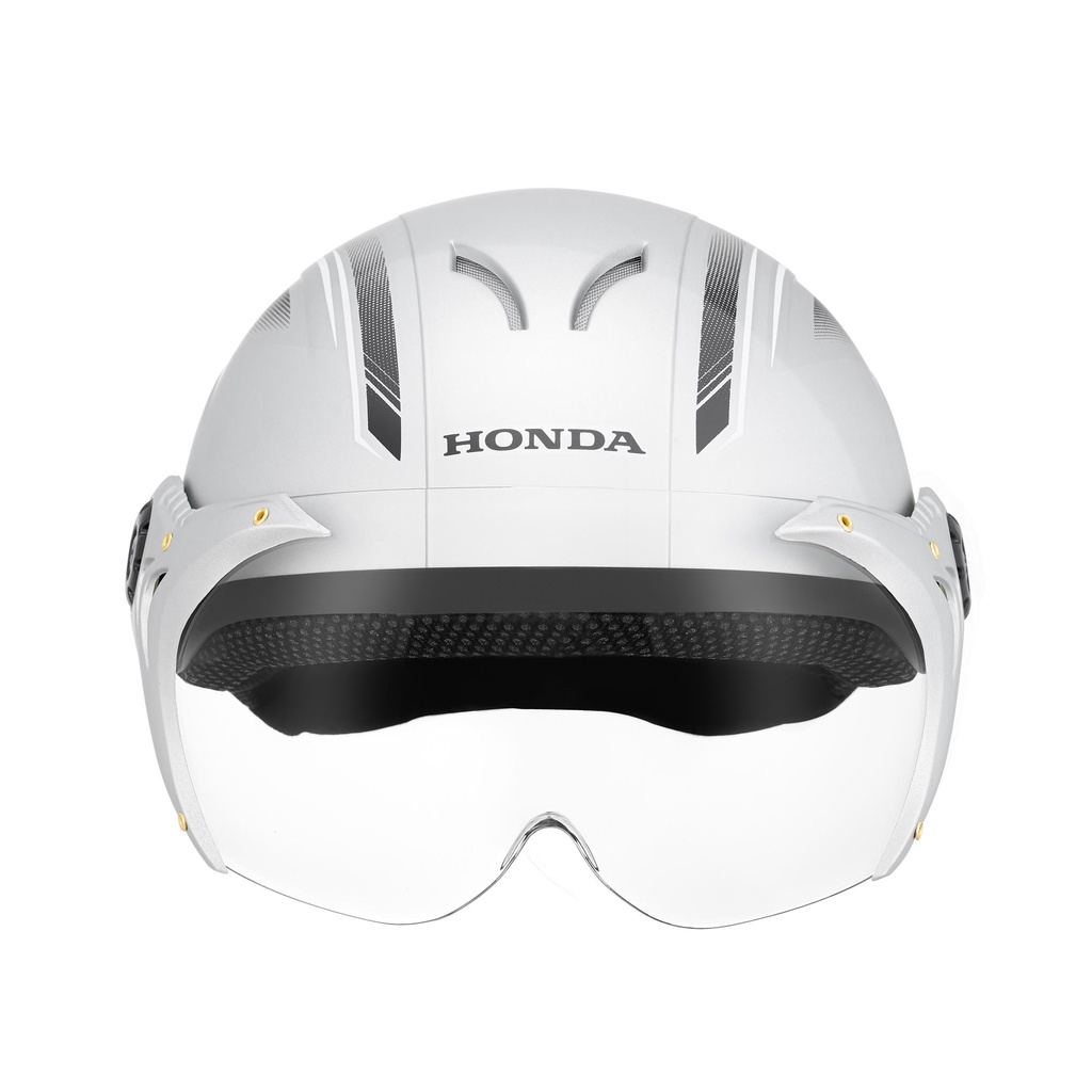 MŨ BẢO HIỂM NỬA ĐẦU CÓ KÍNH (HONDA) PHIÊN BẢN CÁ TÍNH- Màu Bạc