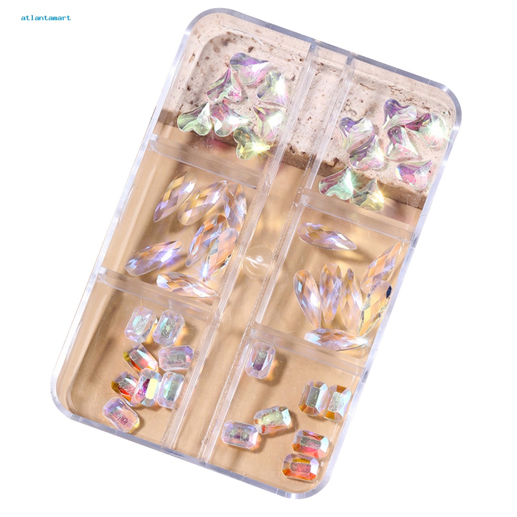 Atl| 1 Hộp Hạt Charm 3D Đính Móng Nghệ Thuật