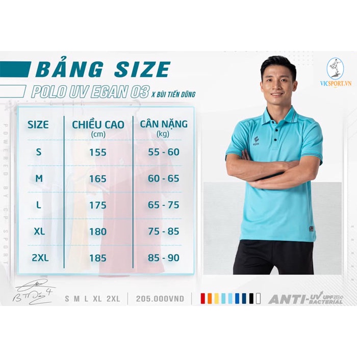 Áo Polo UV Egan Màu Đỏ 03 Bảo Vệ Làn Da Phù Hợp Tập Luyện Thể Thao Đi Chơi Dạo Phố UV03 - Vicsportvn