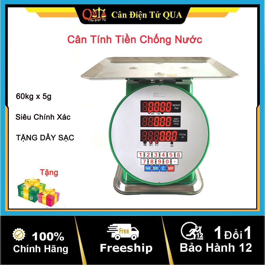 Cân Điện Tử Tính Tiền Chống Nước 60kg 40kg 30kg ACS Siêu Bền Siêu Chính Xác Bảo Hành 1 Năm Shop QUA