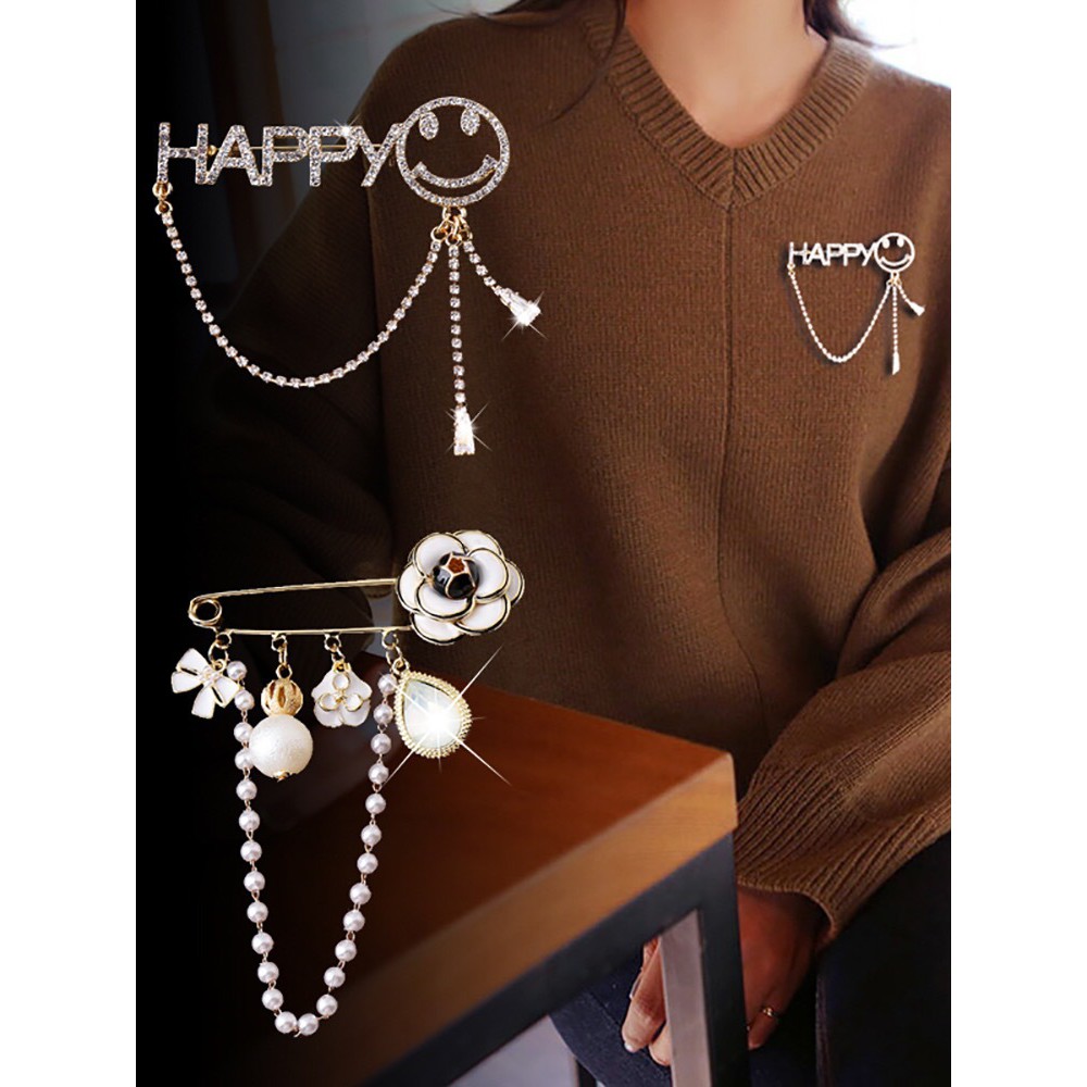 Tag cài áo kim băng siêu cấp trendy, ghim cài áo vest, sơ mi đính đá, đính ngọc