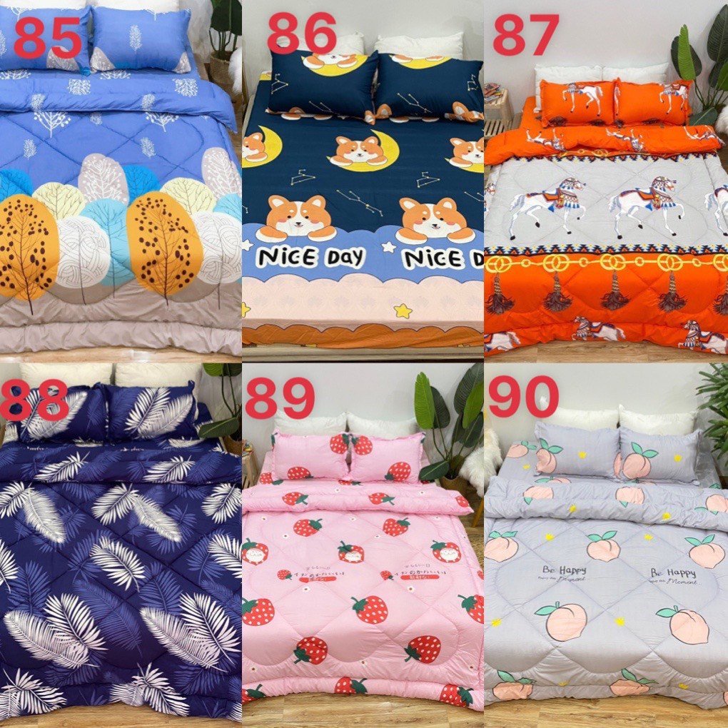 Bộ Ga Gối 1 Ga 2 Vỏ Gối Nằm Cotton Poly 1m6x2m GỒM 50 MẪU