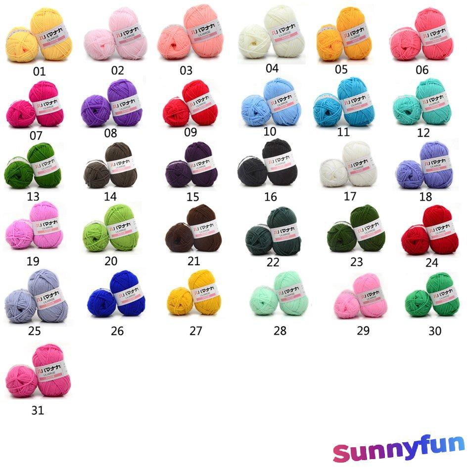 Set 4 Cuộn Len Chuyên Dụng Cho Đan Móc Cuộn len sợi cotton dày dặn đan móc búp bê DIY tiện lợi