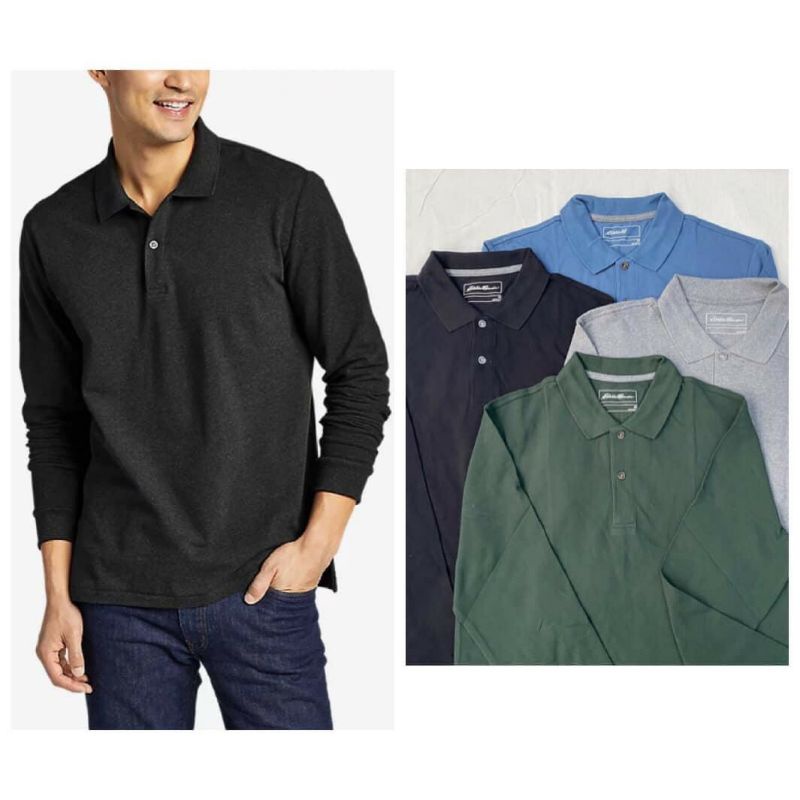 Áo polo tay dài cho nam cotton cá sấu xuất xịn