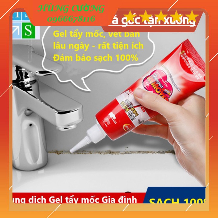 Tuýp Gel tẩy nấm mốc, vết bẩn lâu ngày 150g (Dùng cho Gia đình : Làm sạch Khu bếp, nhà vệ sinh, kẽ tường, tủ lạnh,...)