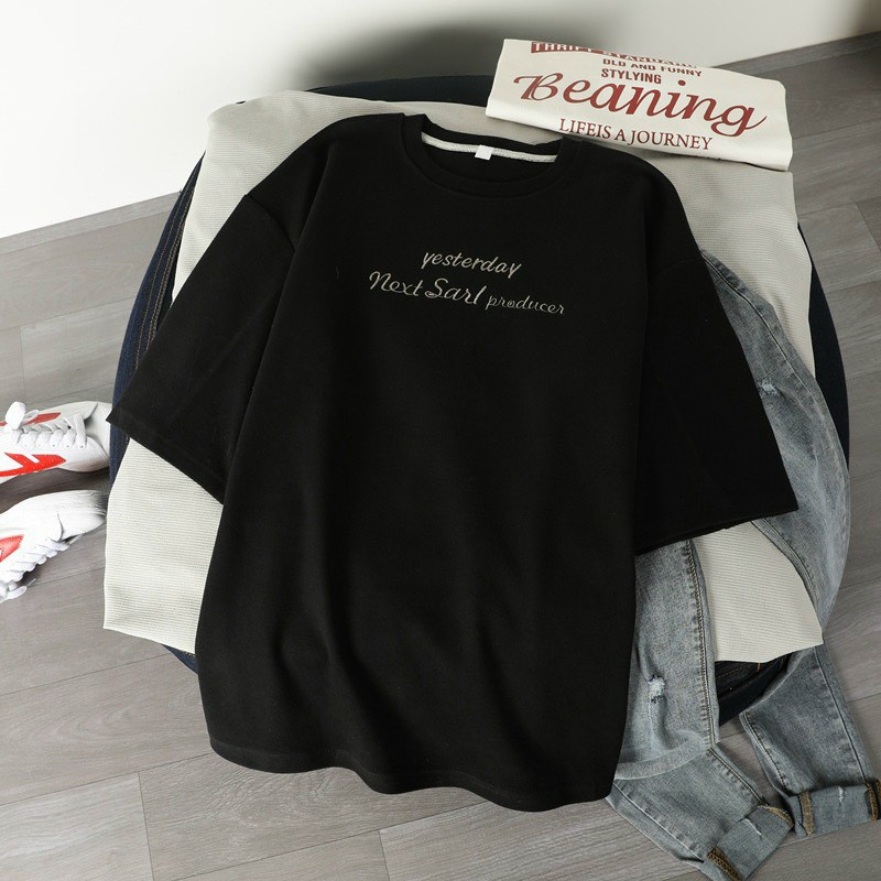 Áo thun tay lỡ form rộng unisex nam nữ mặc đẹp in chữ Think I Really Want_áo in chữ