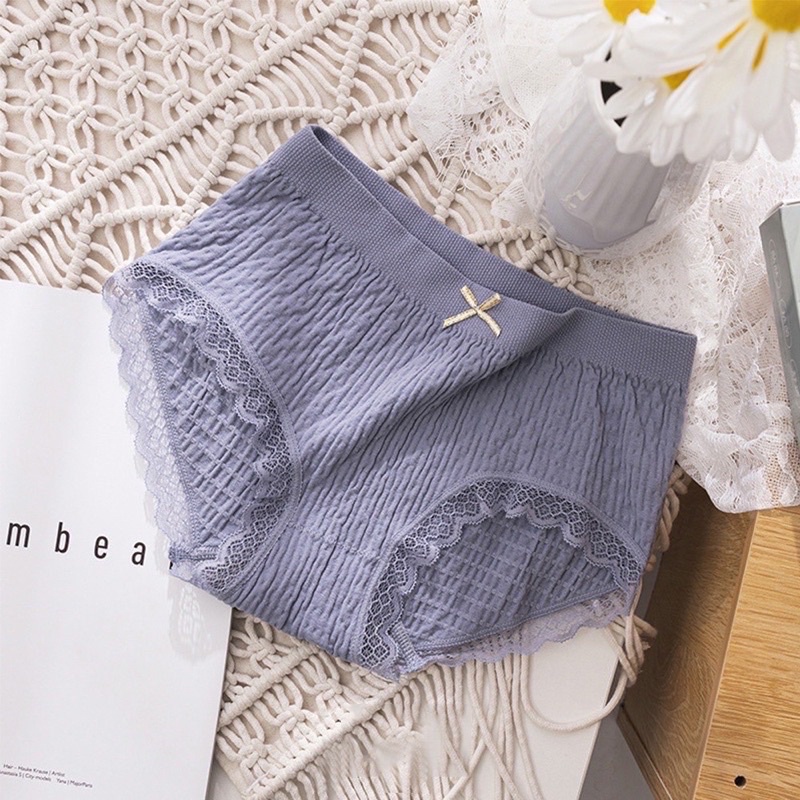 Quần Lót Nữ Cotton Đính nơ Màu Trơn Mềm Mịn Nâng mông kháng khuẩn tôn dáng