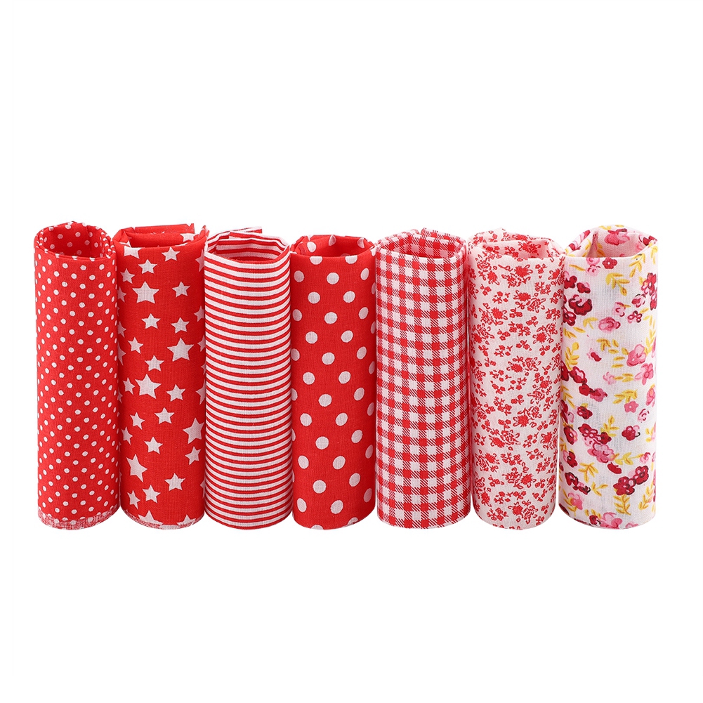 Set 7 miếng vải cotton 25 * 25cm in họa tiết dễ thương dùng để may vá