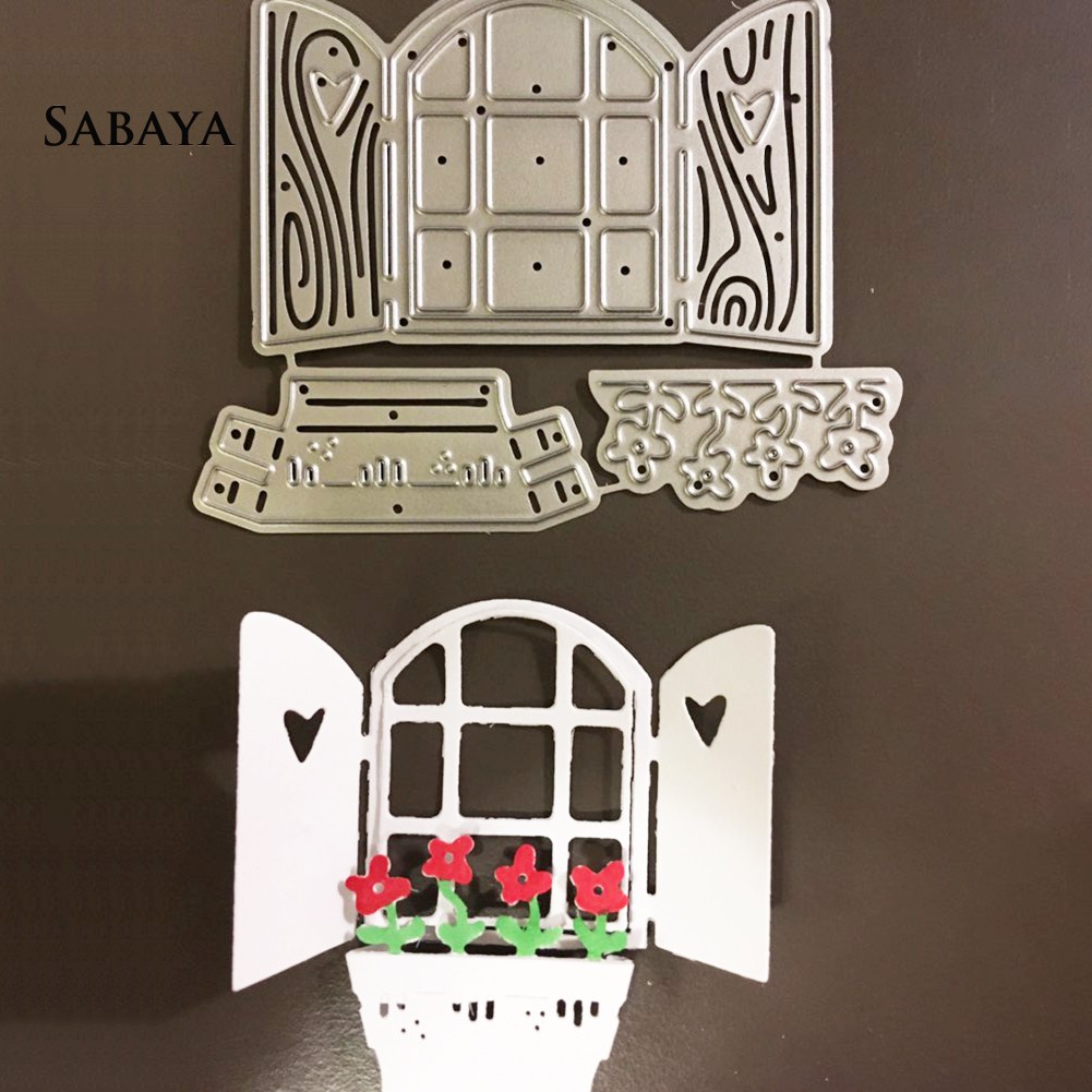 Khuôn Cắt Giấy Làm Từ Kim Loại Hình Chậu Hoa Trang Trí Scrapbook