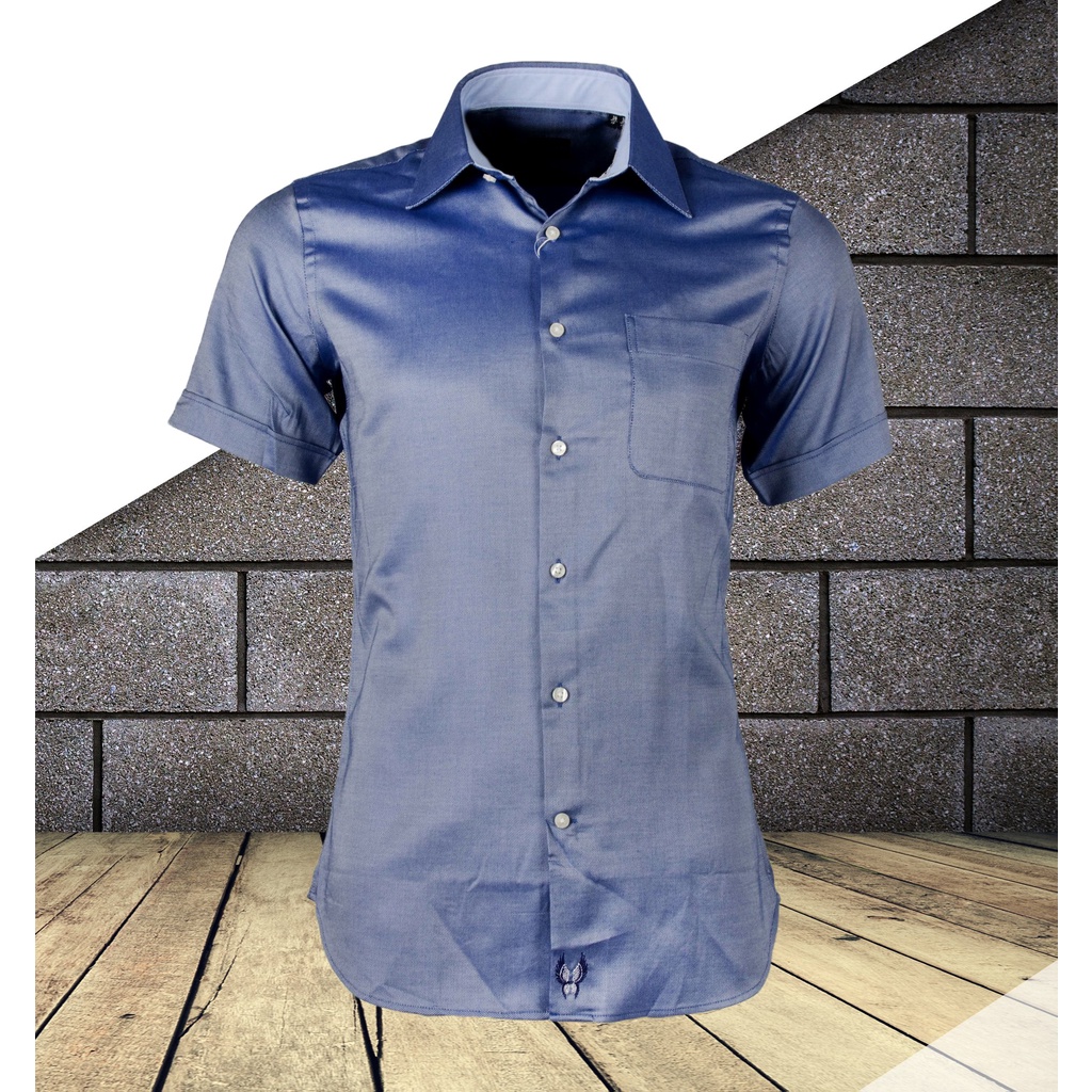 Áo sơ mi ngắn tay nam TUTO5 công sở, xanh trơn Slim fit Navy Short Sleeve Premium Shirt chống nhăn, thoáng mát 105723002
