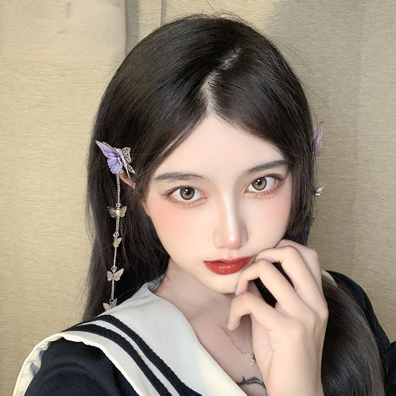 Cặp kẹp tóc hình bướm 3D bằng kim loại