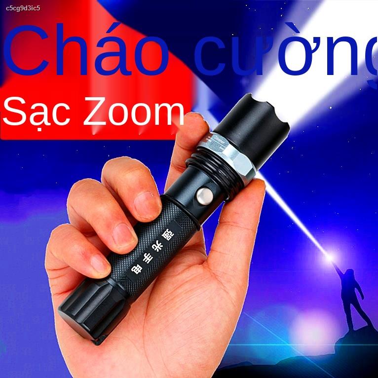 【2021】Lực lượng đặc biệt Tự vệ Đèn pin chiếu sáng LED có thể sạc lại Phóng dài Ảnh 500 Không thấm nước Đi xe đạp ngoài t