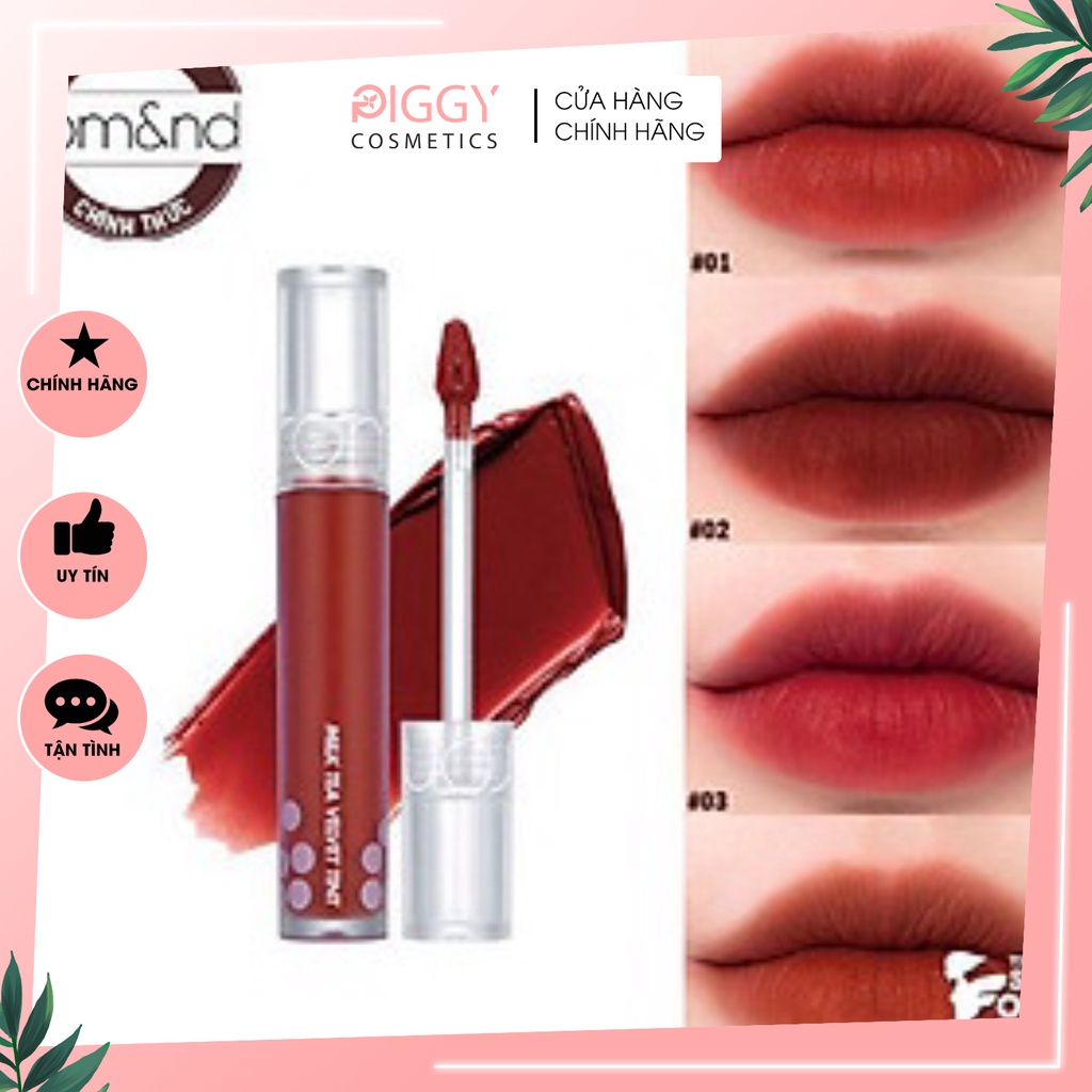 Son kem lì, mịn mượt như nhung Hàn Quốc Romand Milk Tea Velvet Tint- PIGGY COSMETICS