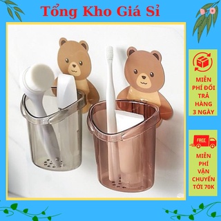 Cốc gấu dán tường,cốc đựng bàn chải đánh răng đa năng