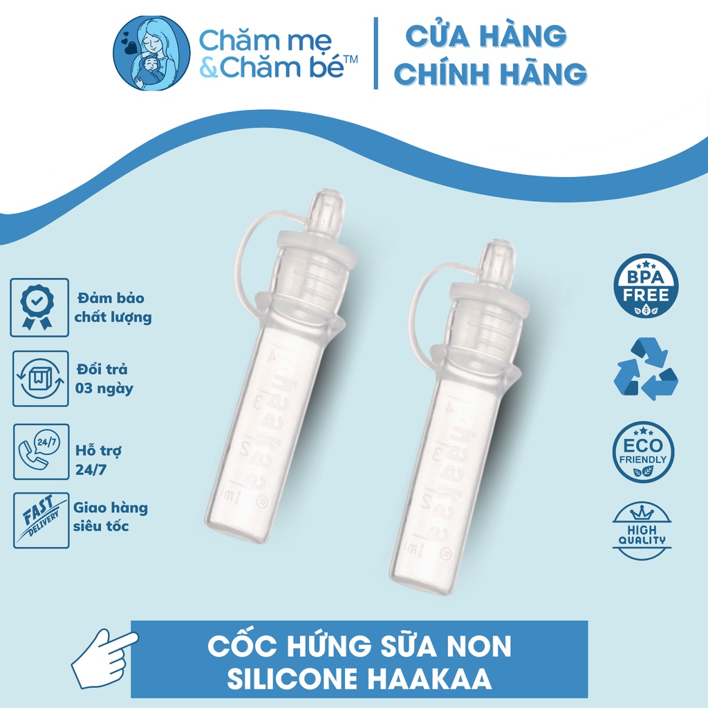 Cốc hứng sữa non Silicone HaaKaa, Cốc hứng sữa non, Bình trữ sữa non chuyên dụng cho mẹ bỉm sữa