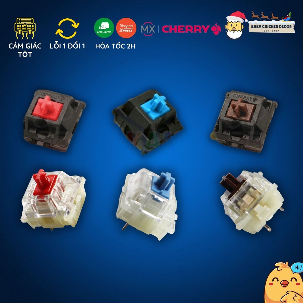 Switch Cherry MX - SILENT - Red-Blue-Brown RGB