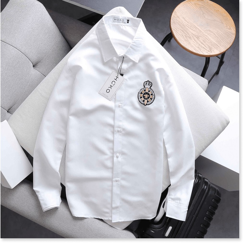 Áo sơ mi nam tay dài in thêu cực chất , siêu phong cách cho anh em KOKO MI STORE