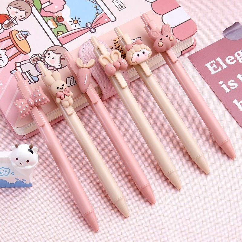 Bút Mực Gel Màu Đen Trơn Mượt Thiết Kế Dễ Thương Phong Cách Hàn Quốc Tiện Dụng Cho Học Sinh/ Văn Phòng
