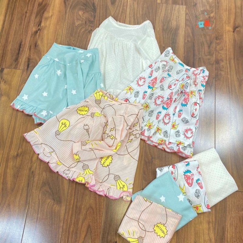 Bộ Dài Tay Bé Gái BabyDoll Cotton Tre Xuất Nhật - Bộ quần áo thu đông bé gái