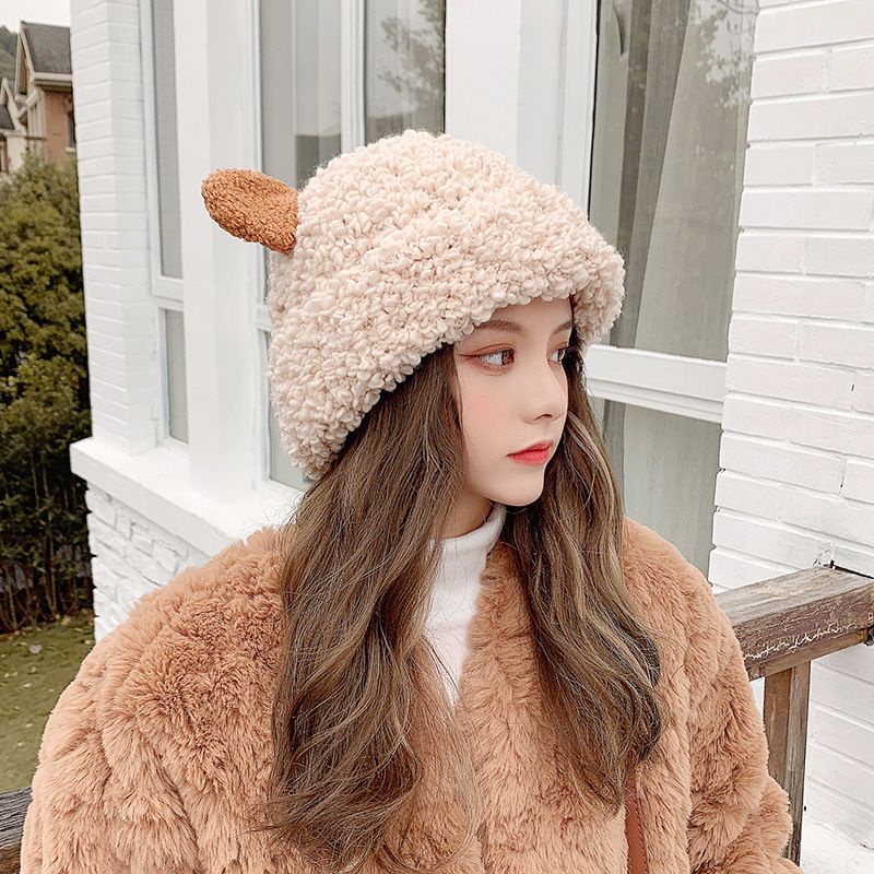 Nón Len Lông Cừu Tai Nâu Ngộ Nghĩnh Đáng Yêu