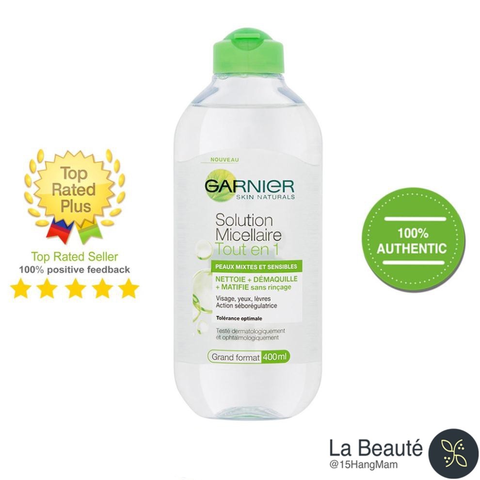 Garnier Skin Active Solution - Nước Tẩy Trang Dành Cho Da Hỗn Hợp Dầu Nhạy Cảm 400ml