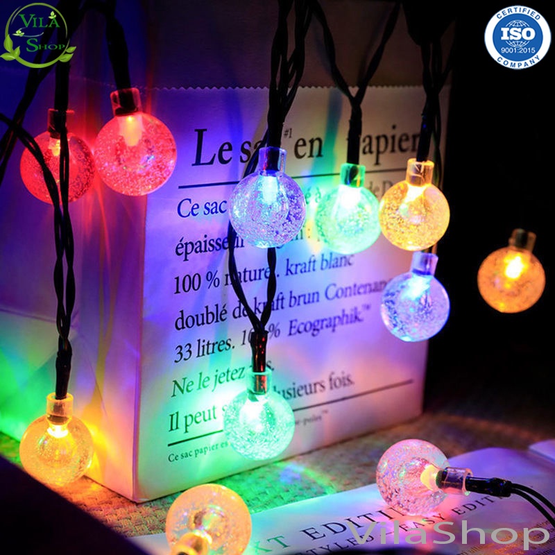 Đèn Nháy Trang Trí Tết, Đèn Trang Trí Bóng Led Bi Bọt 9.5m Dây Đen, Chống Nước Cực Tốt Sử Dụng An Toàn Ngoài Trời