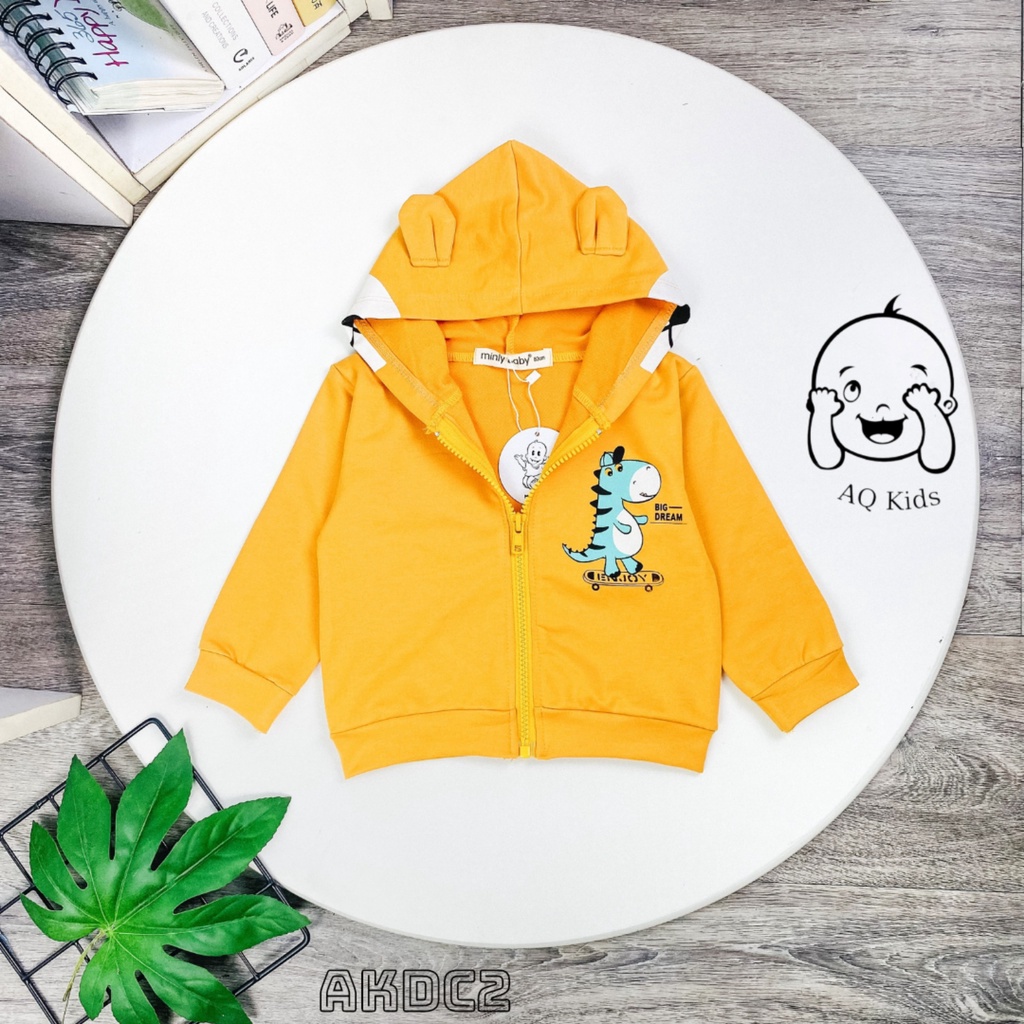[BÉ 18-28kg] Áo Khoác Chống Nắng Minly Baby Vải Da Cá Dày Dặn, Phối Tai Thỏ Dễ Thương Size 130-170 Cho Bé Unibaby AKDC