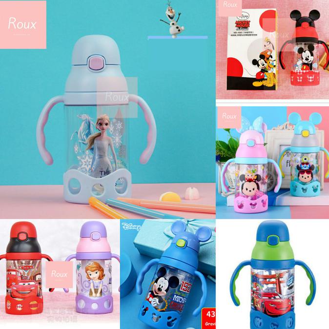 Bình Tập Uống Nước Cho Bé Có Tay Cầm Và Nắp Đậy Hình DISNEY