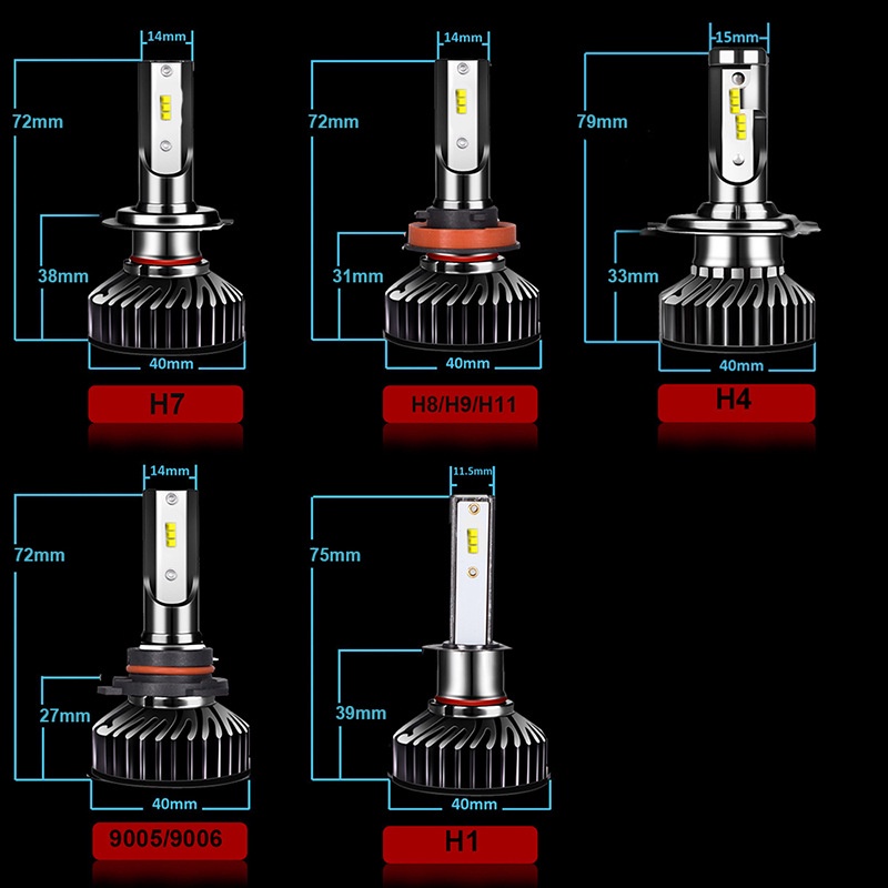 Đèn pha ô tô LED Thay thế siêu sáng Bóng đèn Bảo vệ ngắn mạch mini Winter064