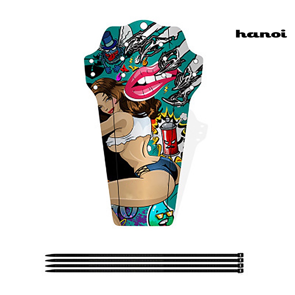 Set 2 tấm chắn bùn trước và sau xe đạp MTB họa tiết samurai