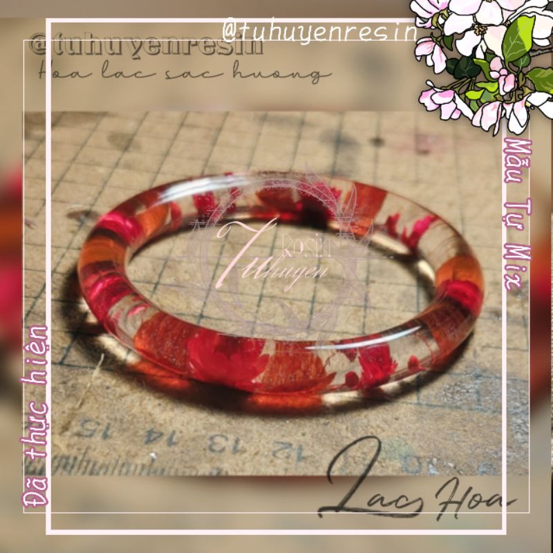 Vòng tay resin hoa khô nhà Tư Tư làm theo mẫu có sẳn_mẫu 4+_đã mix🌸◽️▫️