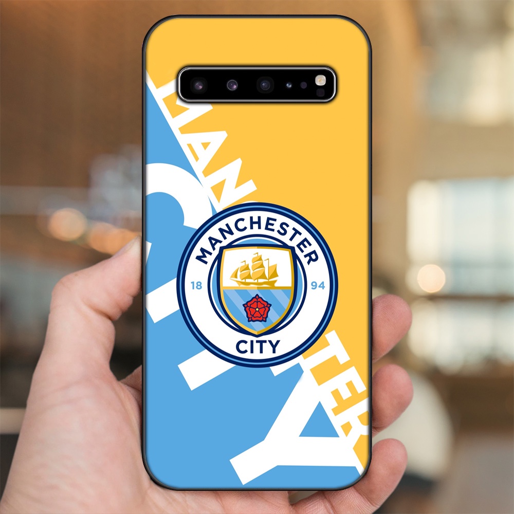 Ốp lưng Samsung S10, S10 5G, S10 Plus viền đen in hình Manchester City MC