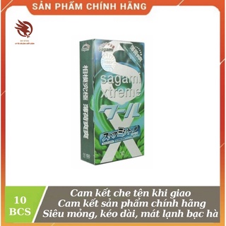 Bao cao su Sagami Xtreme Spearmint, Siêu mỏng, mát lạnh bạc hà