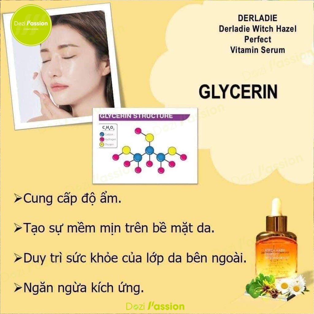 Serum Derladie Mờ Thâm, Phục Hồi Da Mụn, Sẹo Rỗ Chiết Xuất Cây Phỉ - Derladie Witch Hazel Perfect Vitamin Serum 35ml