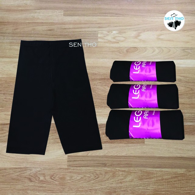 Quần Legging Nữ Ngố Đùi Lửng Cạp Chun Màu Đen Chất Thun Co Giãn 4 Chiều Mặc Ôm Dáng Trẻ Trung Năng Động | BigBuy360 - bigbuy360.vn