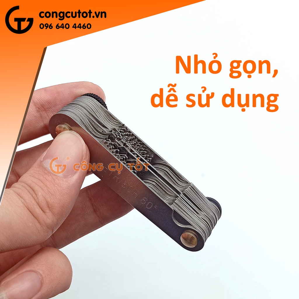 Dưỡng đo bước ren tam hệ Mỹ, Anh và hệ mét 58 lá