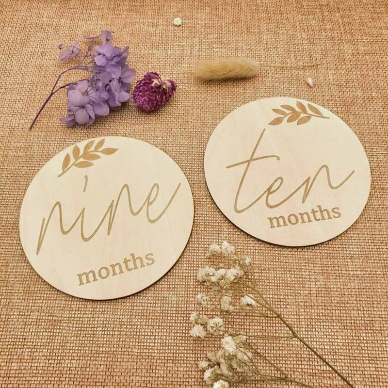 Haha Bộ 14 Thẻ Đánh Dấu Cột Mốc Phát Triển Theo Tháng Cho Bé Sơ Sinh Và Mang Thai