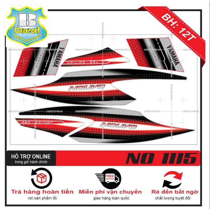 ( Quí khách vui lòng mang ra tiệm cho thợ dán ) Tem NOUVO 2 MẪU ZIN ĐỎ BẠC [Bi Decal]