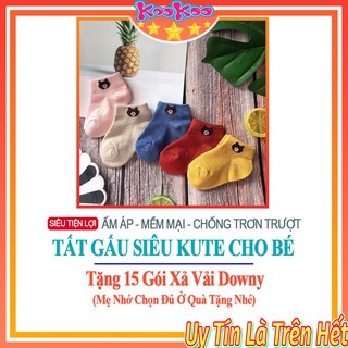 [QUÀ TẶNG LÀ GÓI XẢ VẢI DOWNY] Tất cho bé , Tất trẻ em hình gấu siêu xinh Cùng bộ SP, Khăn sữa, Yếm Ăn Dặm, Rơ Lưỡi