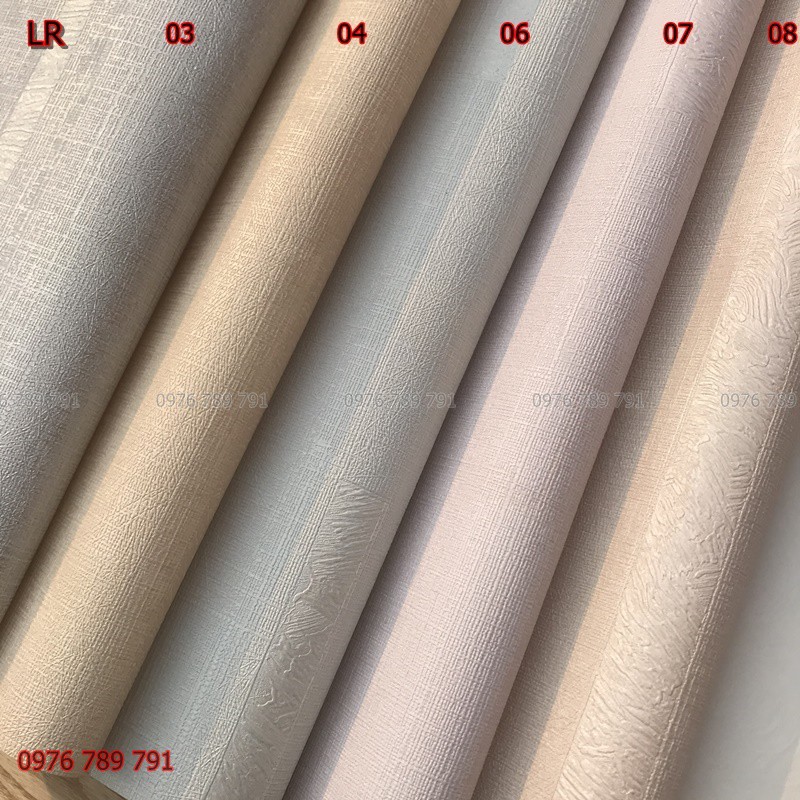 Giấy Dán Tường Đẹp Cho Phòng Ngủ Màu Trắng Kem LR07, Lụa Không Keo, Khổ 10m x 53 cm