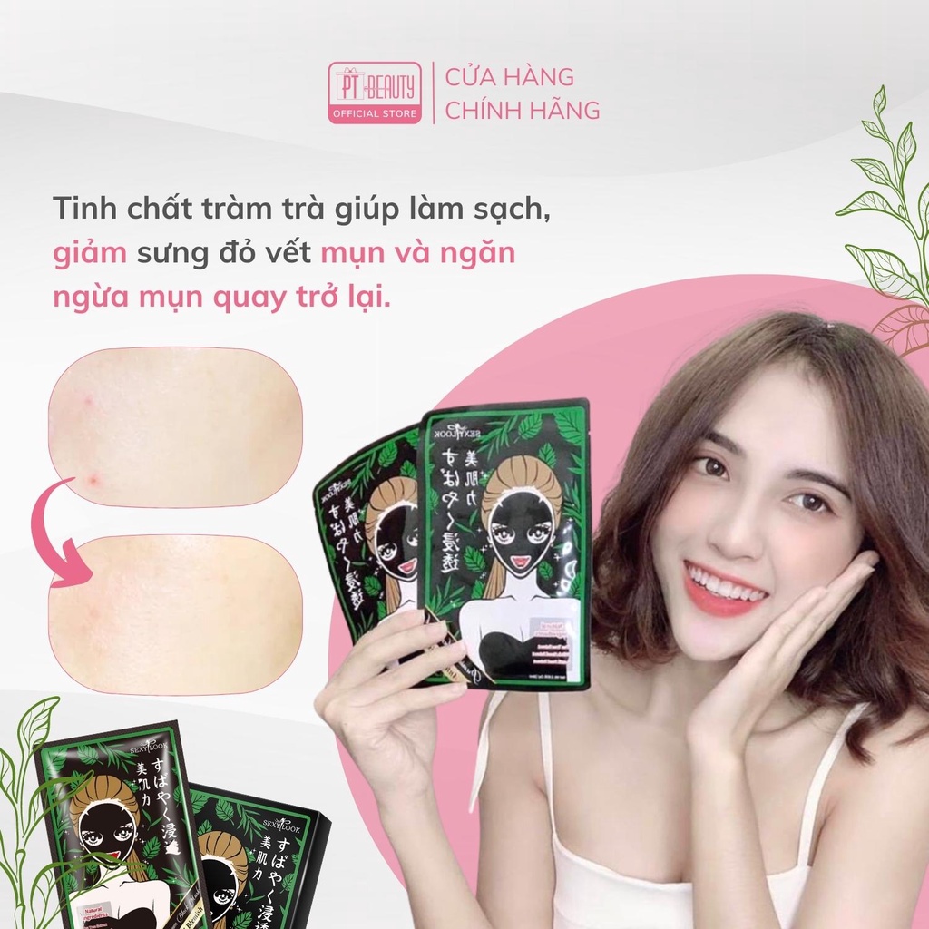 Mặt nạ tràm trà SEXYLOOK kiểm soát dầu và mụn hộp 5 miếng x 28ml