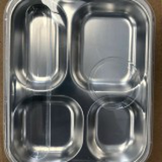 khay cơm 4 ngăn inox , khay cơm cho học sinh