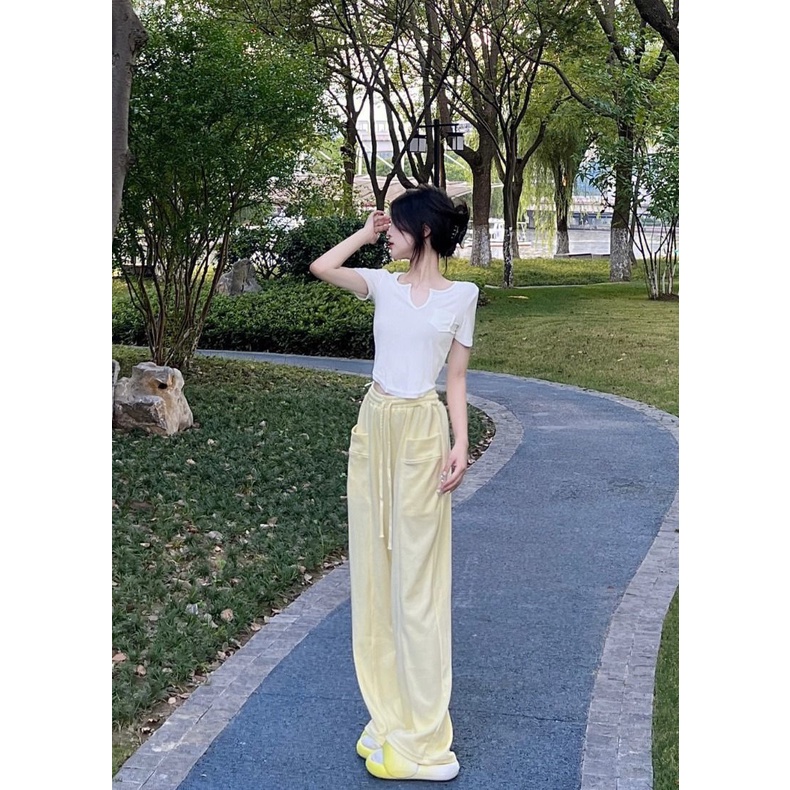Quần Dài Lưng Cao Dáng Rộng Thời Trang Mùa Thu Mới 2022 Cho Nữ